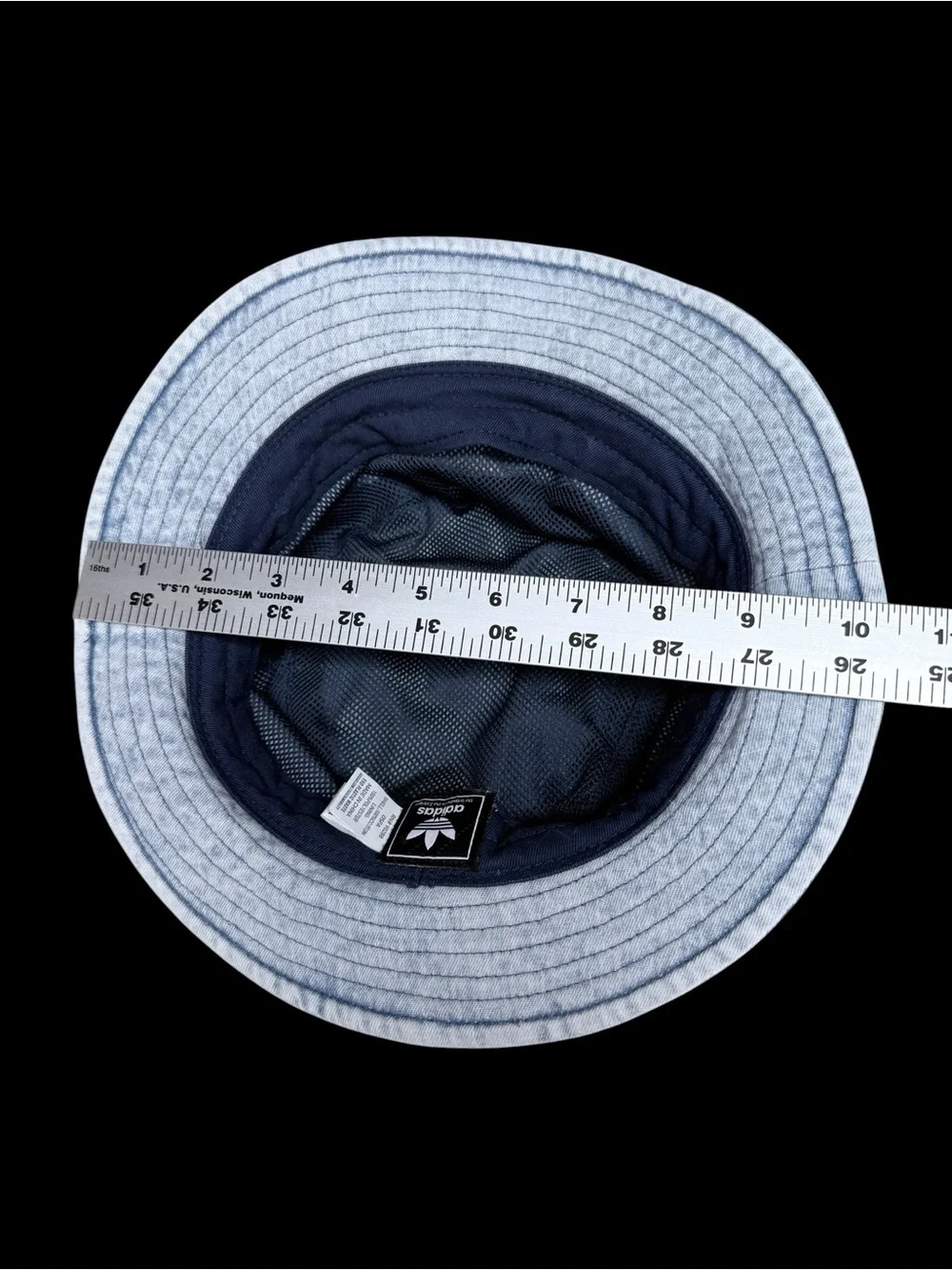 Adidas Light Wash Denim Bucket Hat with Embroidered Logo